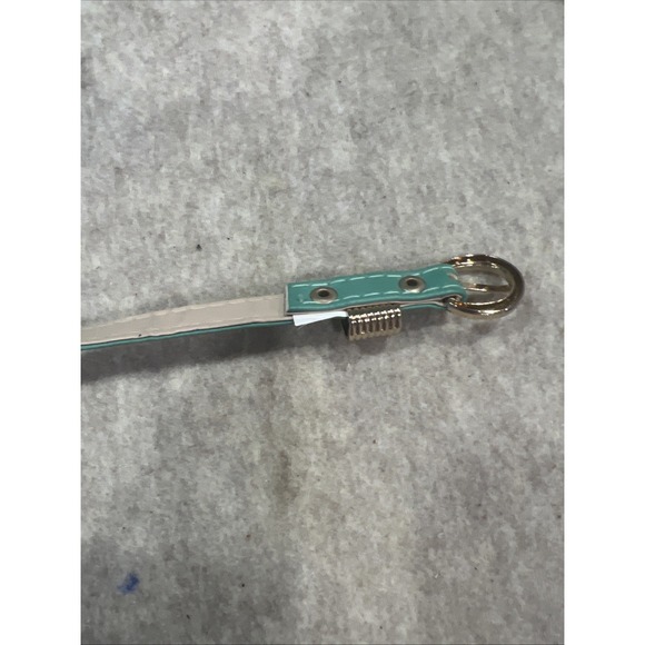 Women's Mint Green Skinny Belt Gold Buckle Used - Picture 6 of 6